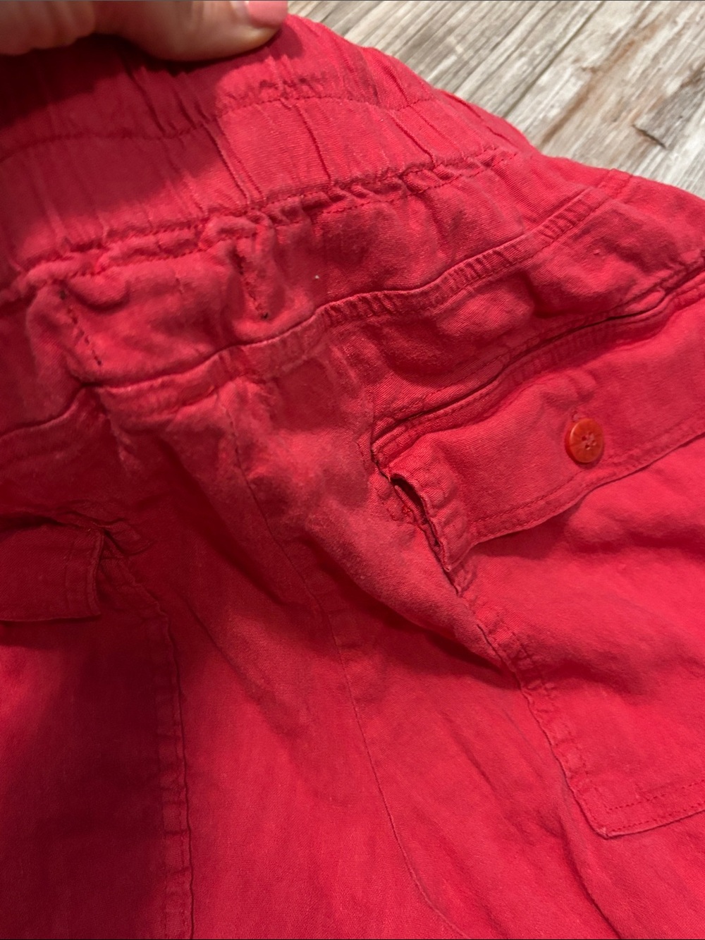 Kut from the Kloth Red Linen-Blend Drawstring Shorts - Picture 14 of 16